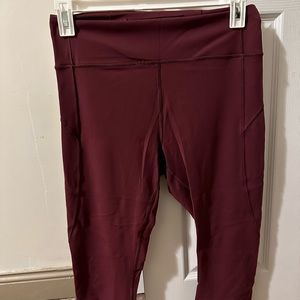 Lululemon Wunder Under Crop - Burgundy